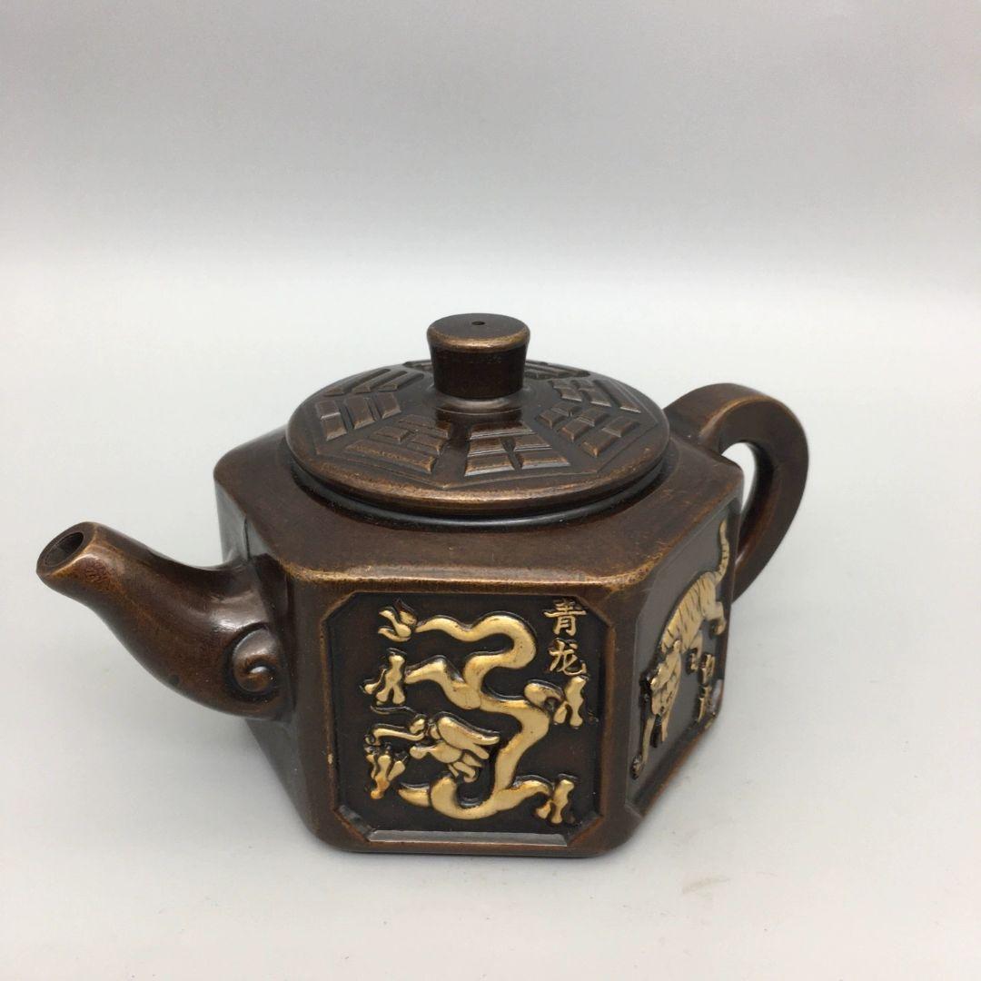 銅器 四神獣荼壺 水筒 煎茶器 茶室 装飾品 工芸品 置物