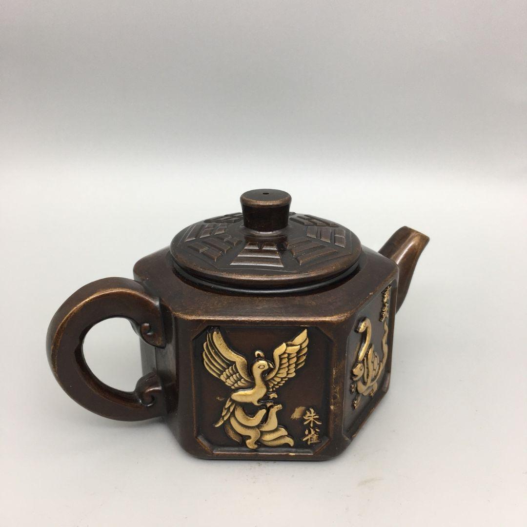 銅器 四神獣荼壺 水筒 煎茶器 茶室 装飾品 工芸品 置物