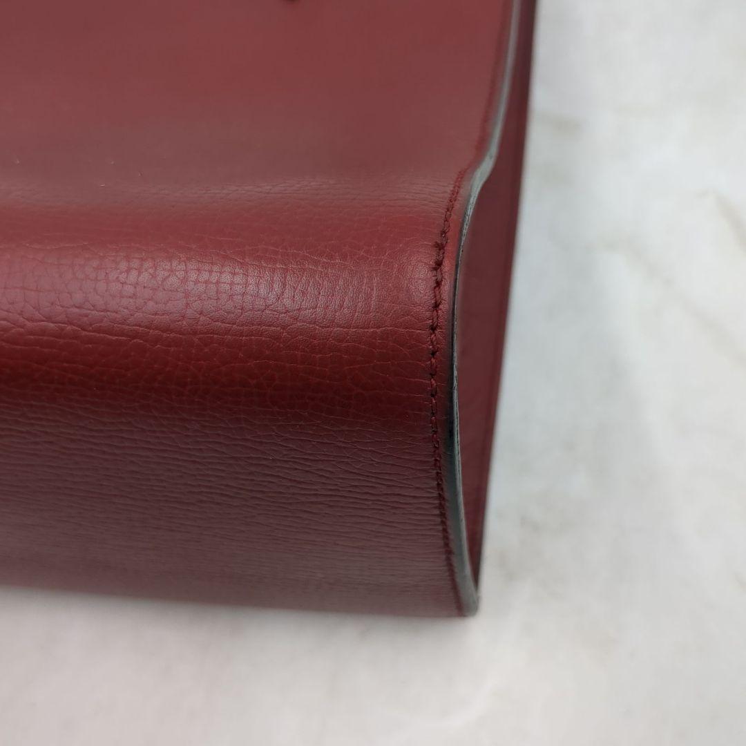 デルヴォー セピア　Dチャーム　トートバッグ　ミラー付き　赤