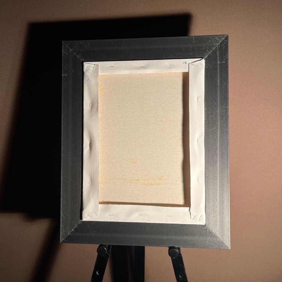 ★秀作★ 手書き油絵 ゴッホ 銅の花瓶のアミガサユリ 額付 肉筆絵画 油彩画