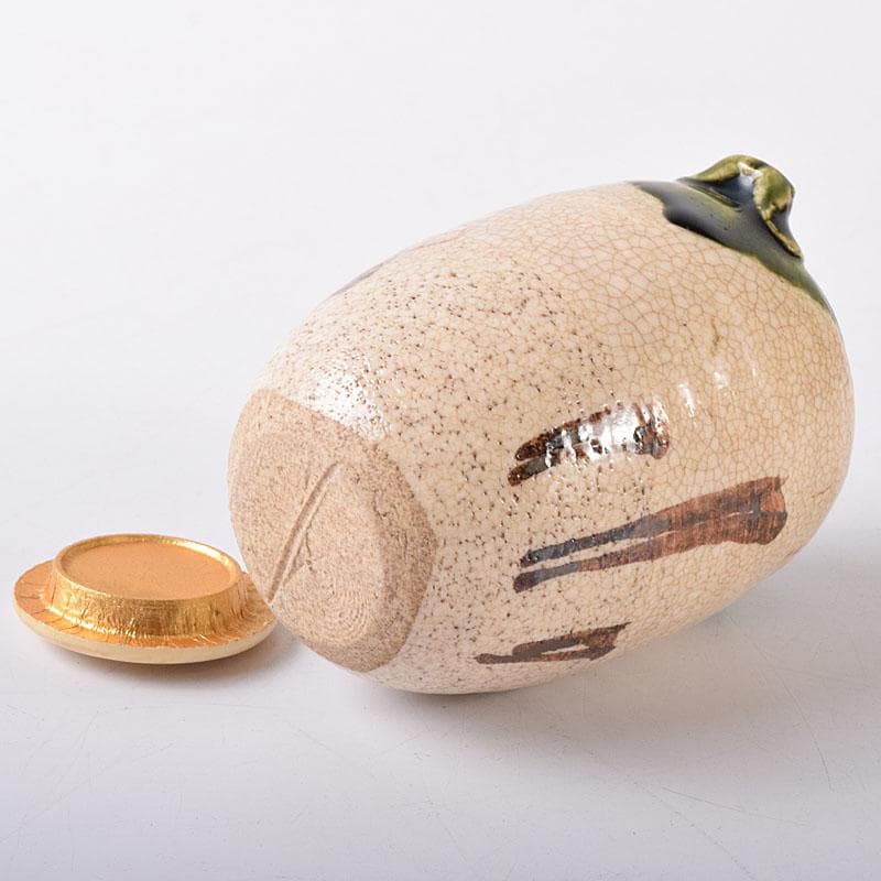 茶道具　山口茂造　織部茶入　仕覆付　共箱　V　7246