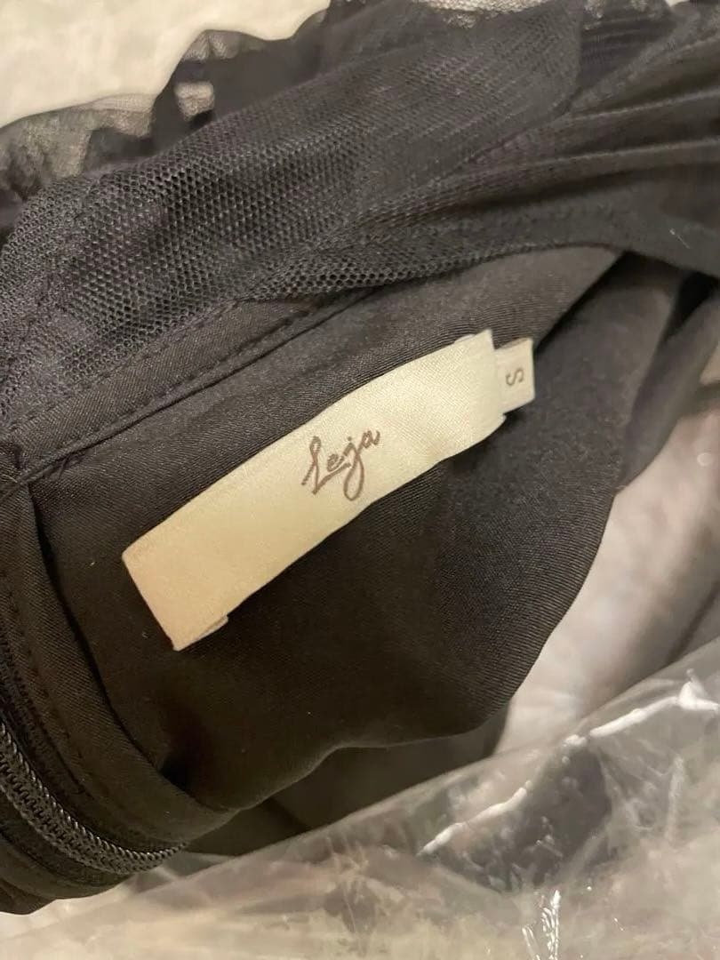 【LEJA】Ｓサイズ チュールロングスリーブリーフ Ｉラインワンピースドレス