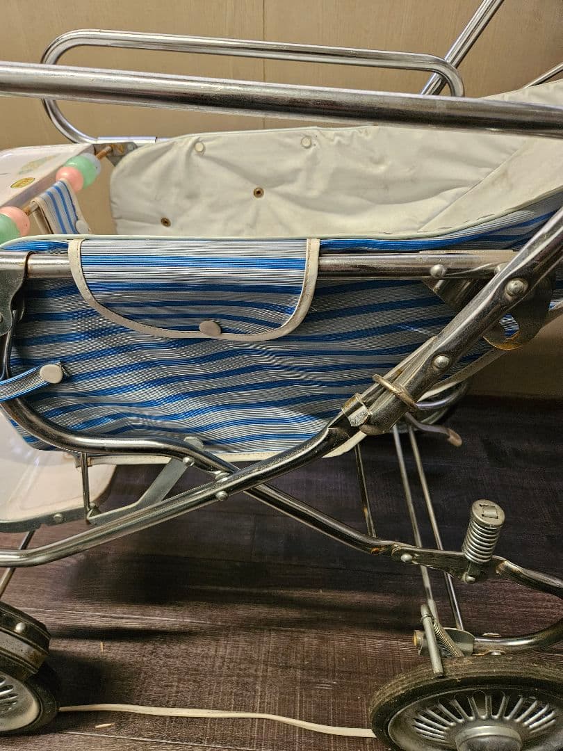 ベビーカー 昭和レトロ 東京 TOKYO さつき号 青 ブリキ