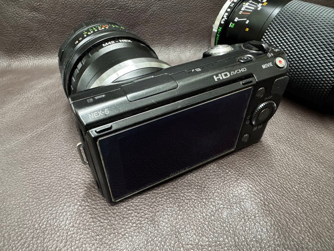 Sony NEX-5 レンズ2本ぐるぐるボケHELIOS44M、70-210mm