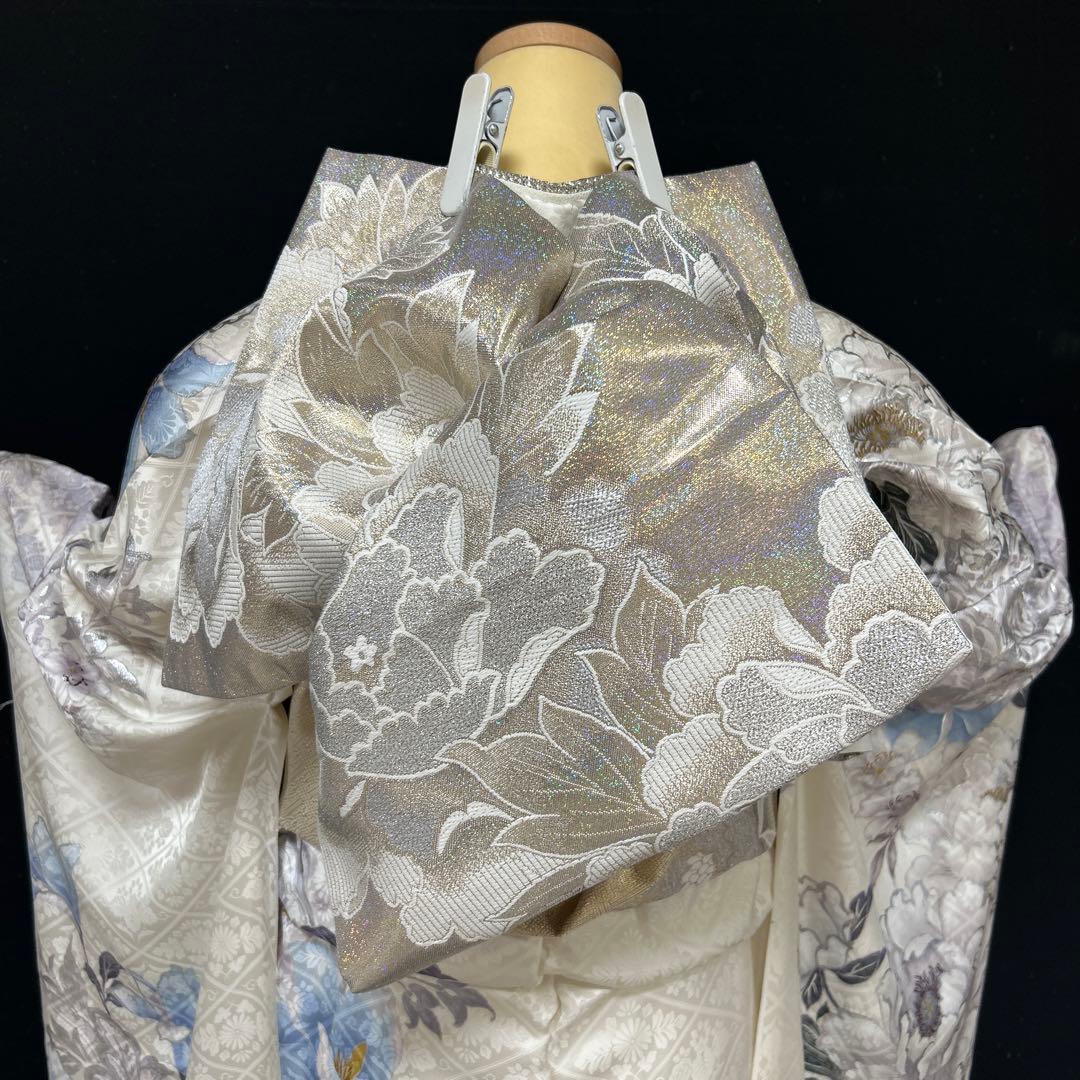 白地　上品な牡丹に木蓮の振袖フルセット