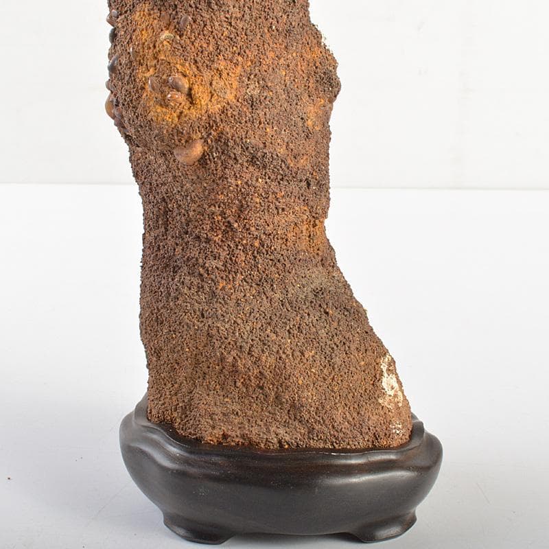 盆石　床飾　天然石　鑑賞石　置物　重さ約1514g　唐木台付　C　R7370