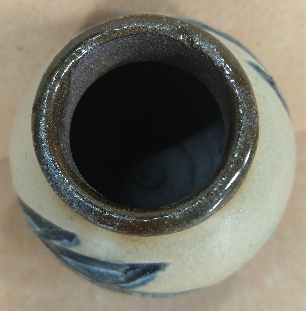 本物保証】金城次郎 小壷(笑魚,魚文)共箱 壷屋焼 人間国宝 美品 やちむん 栞