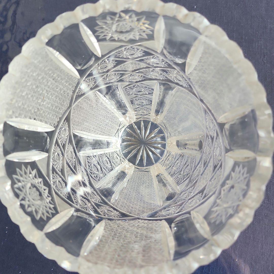カットクリスタル 花瓶 　クリスタルグラス　レトロ　花瓶