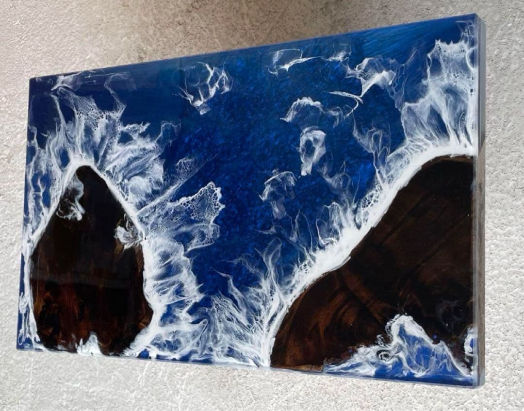 No.218　希少価値　屋久杉　神代杉　オーシャンアート　レジンテーブル