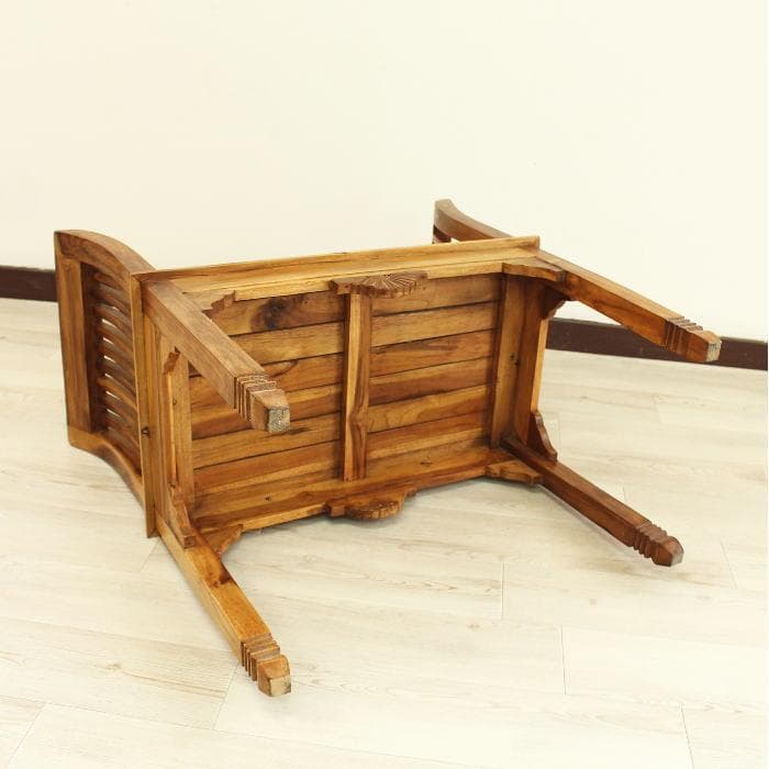 新品 チーク家具 無垢 デザインスツール カルティニチェア スツール 木製