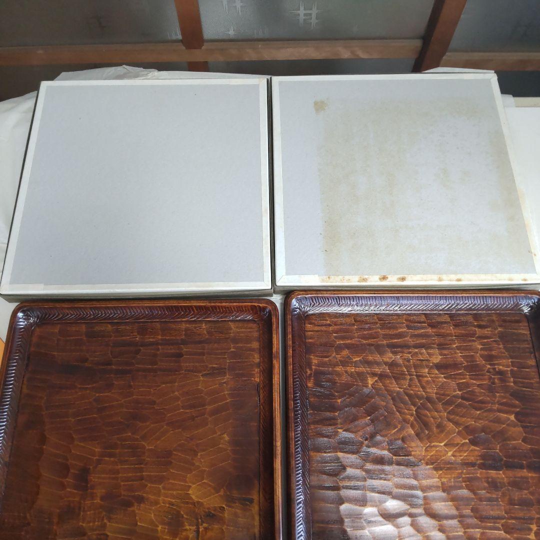 讃岐盆 摺り漆塗 2枚 美品 新品未使用