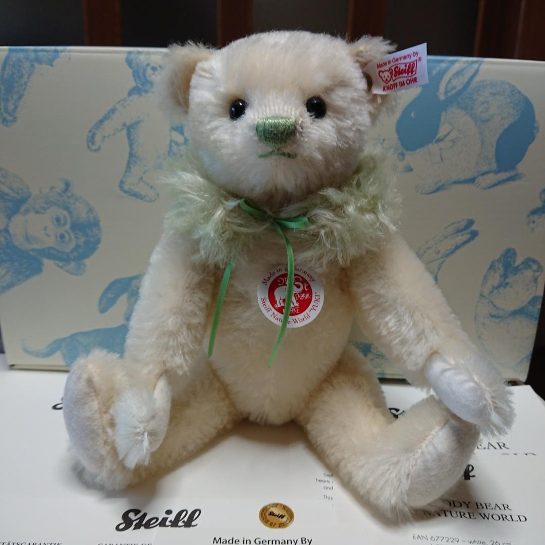 白タグ YUKI ゆき 26cm テディベア Steiff シュタイフ 証明書付