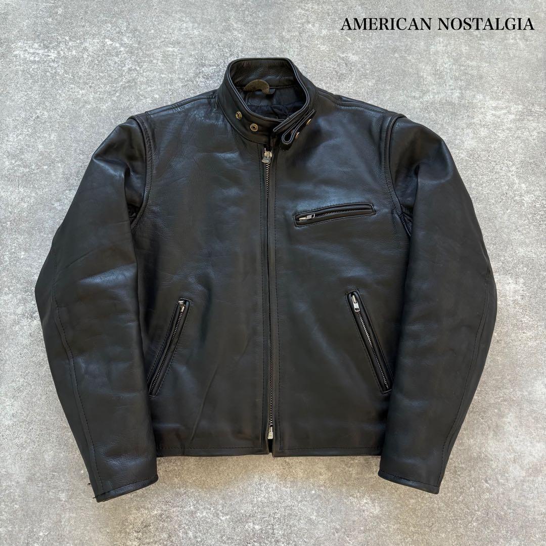 【AMERICAN NOSTALGIA】 シングルライダース レザージャケット