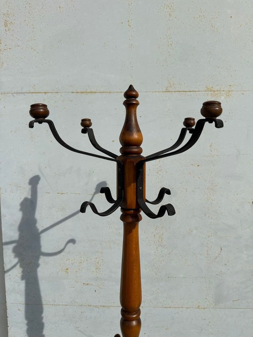 カリモク アンティーク コロニアル ハンガーラック ポールスタンド