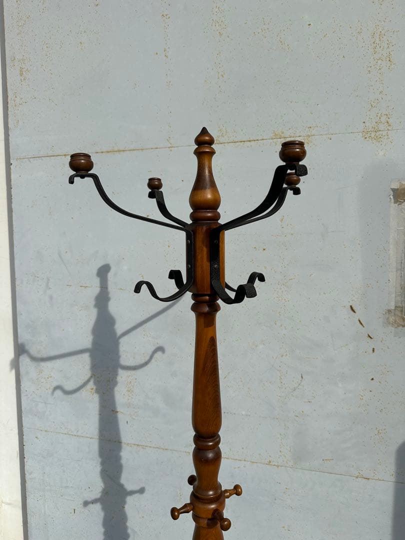 カリモク アンティーク コロニアル ハンガーラック ポールスタンド