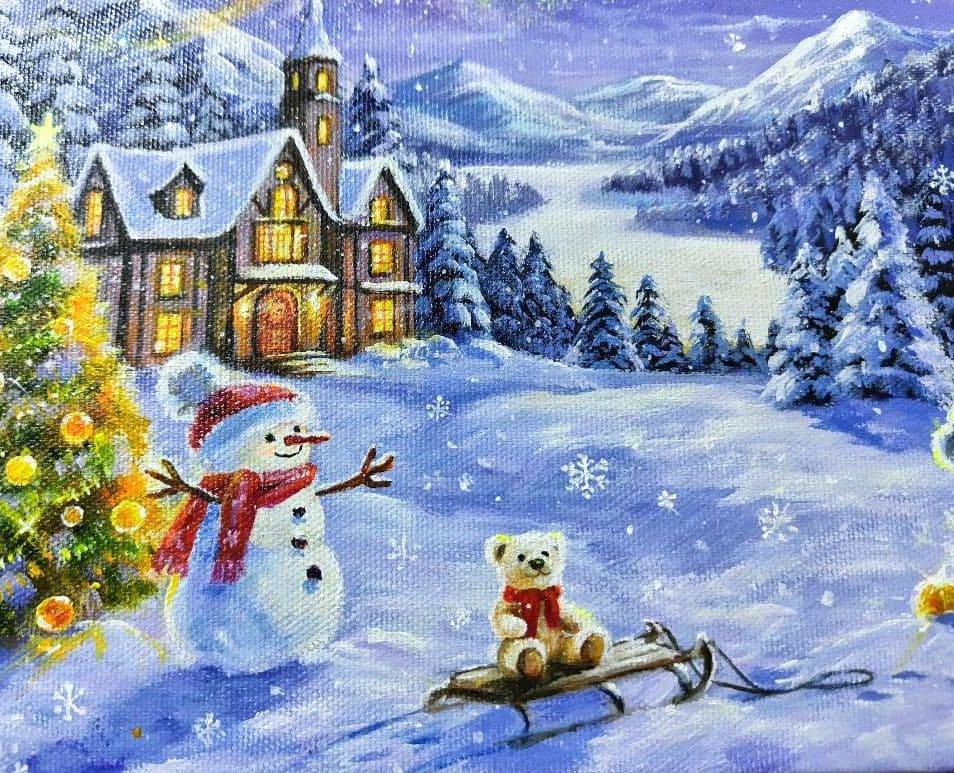 R*U様 【願いを込めて】アクリル画 F3 風景画 絵画