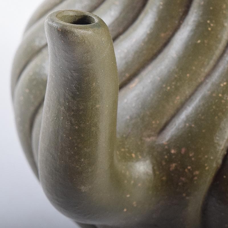 中国　顧景舟銘　紫砂　緑泥　急須　茶壷　合わせ箱　M　R7623