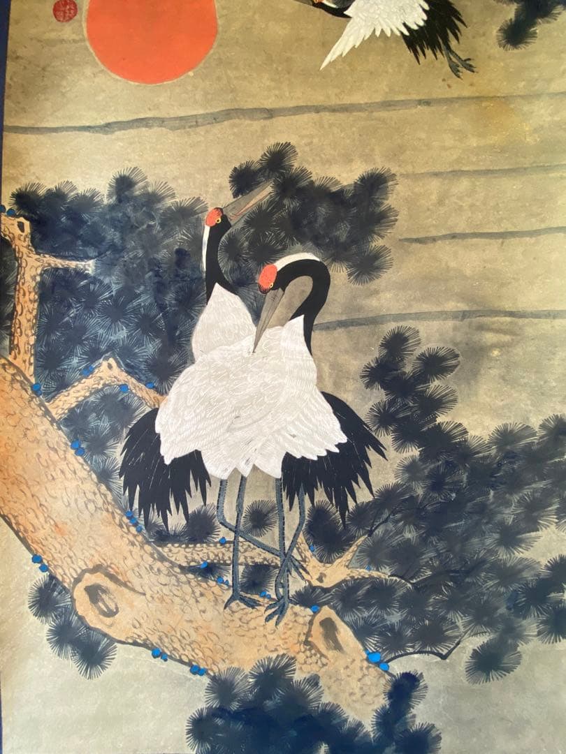 松鶴図 掛軸　印入り