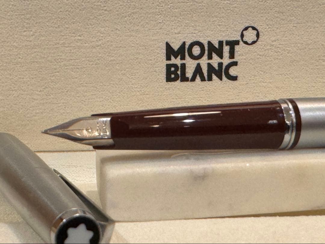 【美品】モンブラン No300 万年筆シルバー&ボルドー