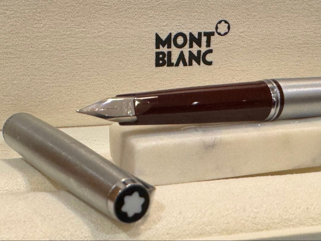 【美品】モンブラン No300 万年筆シルバー&ボルドー