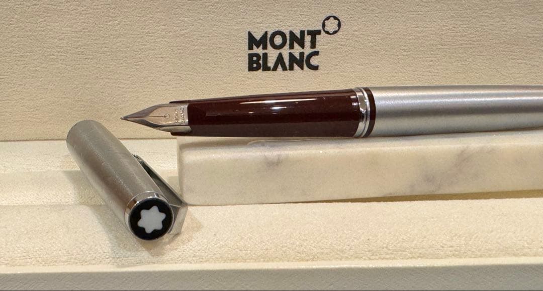 【美品】モンブラン No300 万年筆シルバー&ボルドー