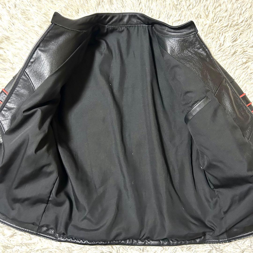 HARLEY DIEREI シングルライダースジャケット 本革　牛革　スカル刺繍