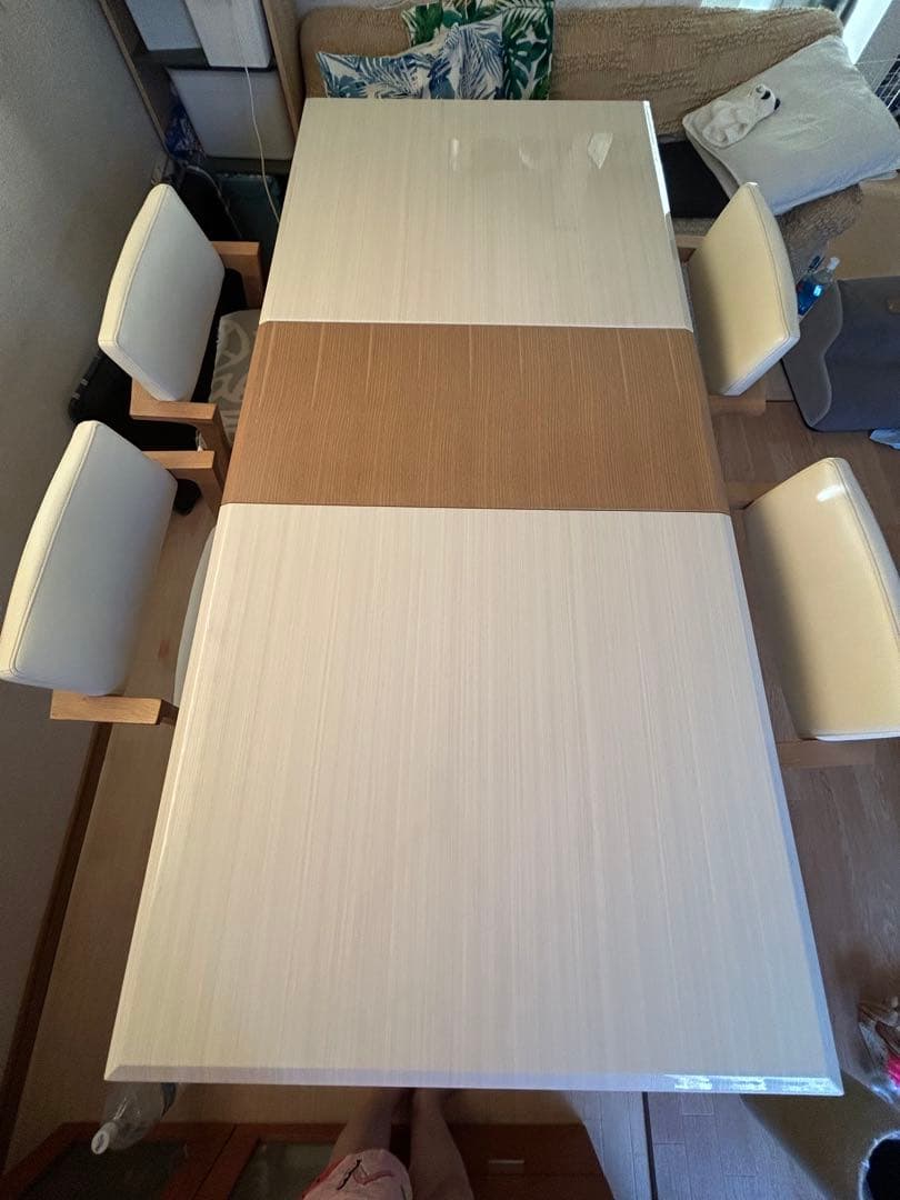 【なっち様⭐︎専用】シギヤマ家具⭐︎高級⭐︎伸長テーブル 白木目 北欧