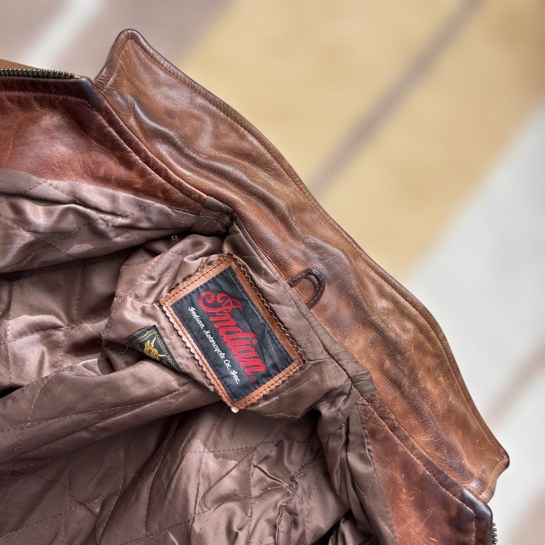 krystal98hh　ブラウンレザー シングルライダースジャケット