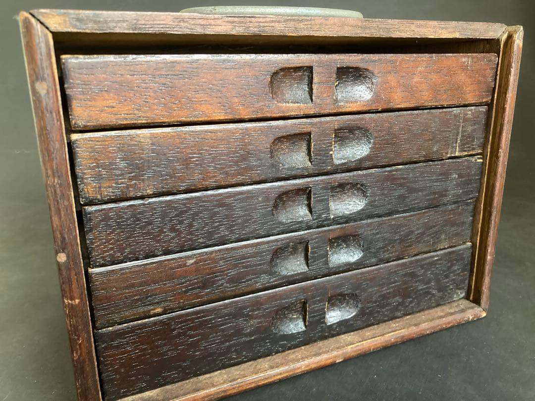 背竹麻雀牌セット 唐木箱 骨董品