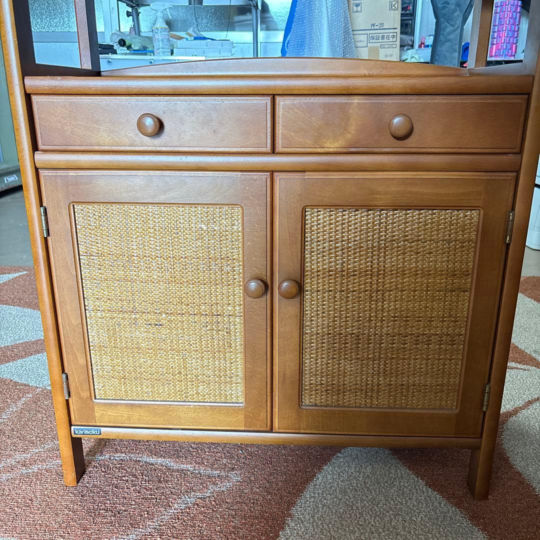 カリモク　電話台　FAX台　キャビネット　昭和レトロ