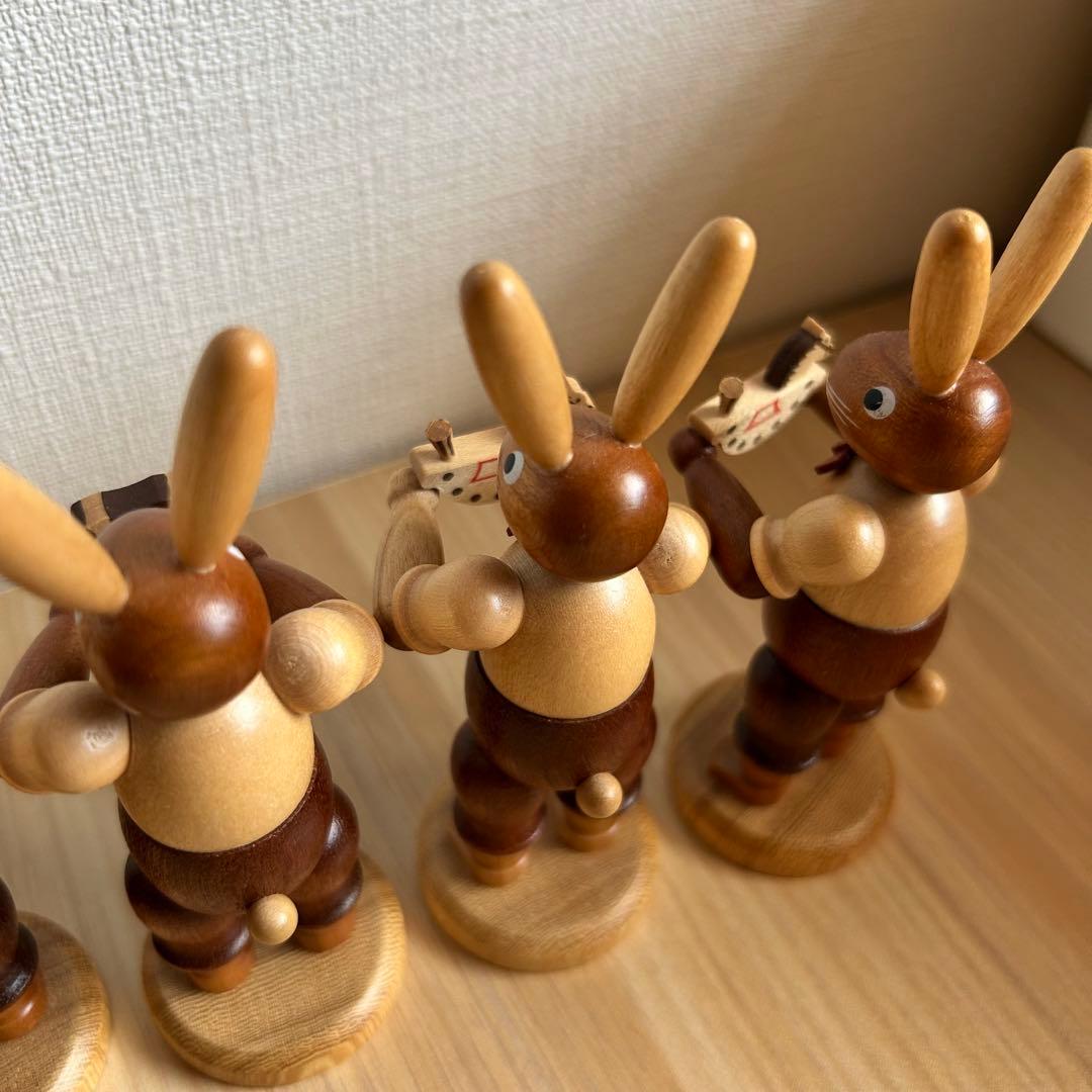 【美品】MULLER ミュラー　ドイツ　ザイフェン　イースターバニー　5体セット