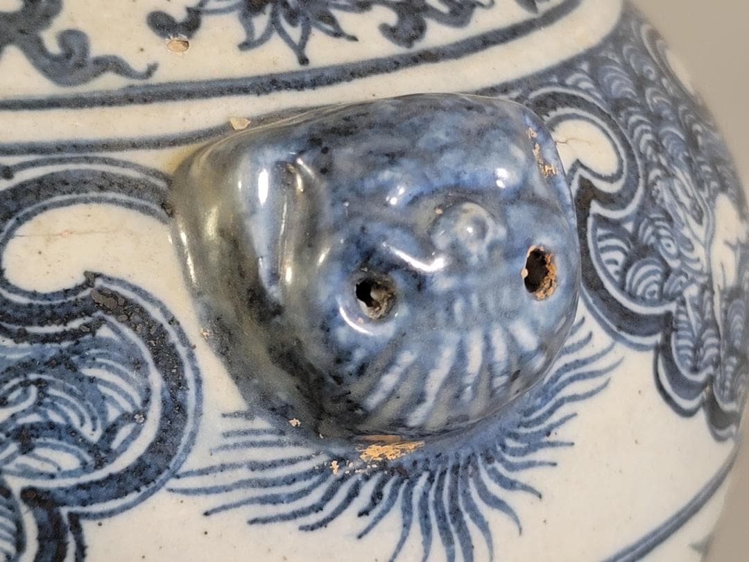 中国 染付 纏枝蓮花紋 瓶