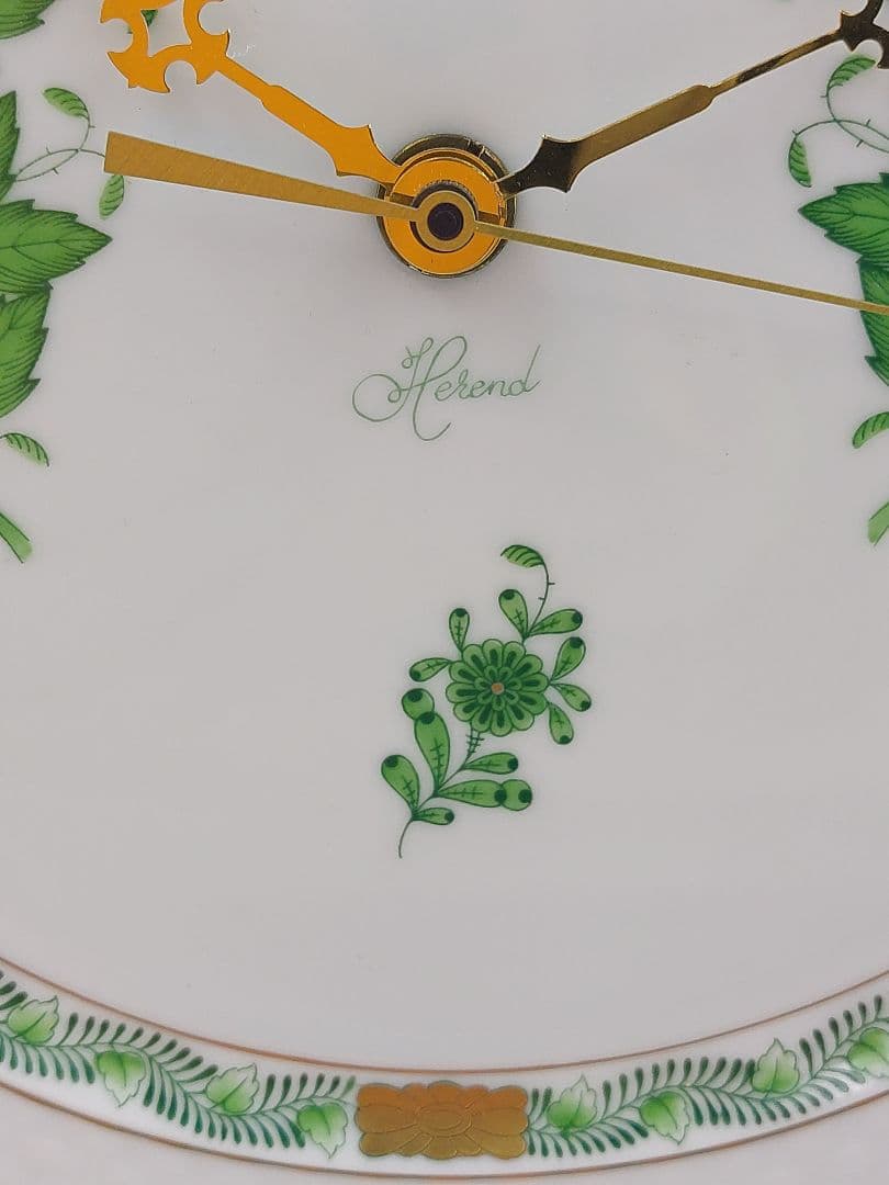 HERENDヘレンド 壁掛け時計 インドの華グリーン アポニーグリーン 28cm