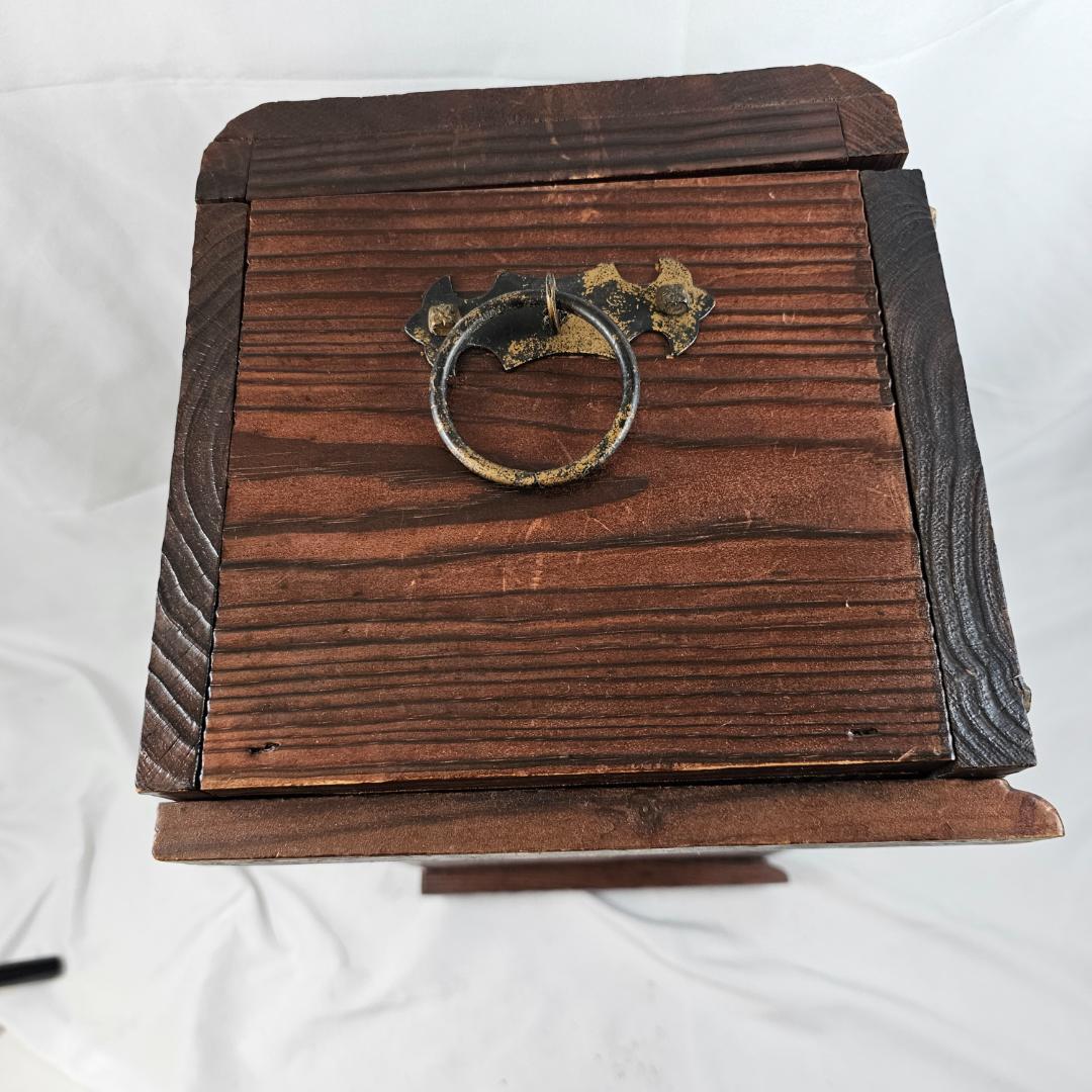 【一点物】パン職人 彫刻 木製 アンティークボックス 収納箱 ディスプレイ
