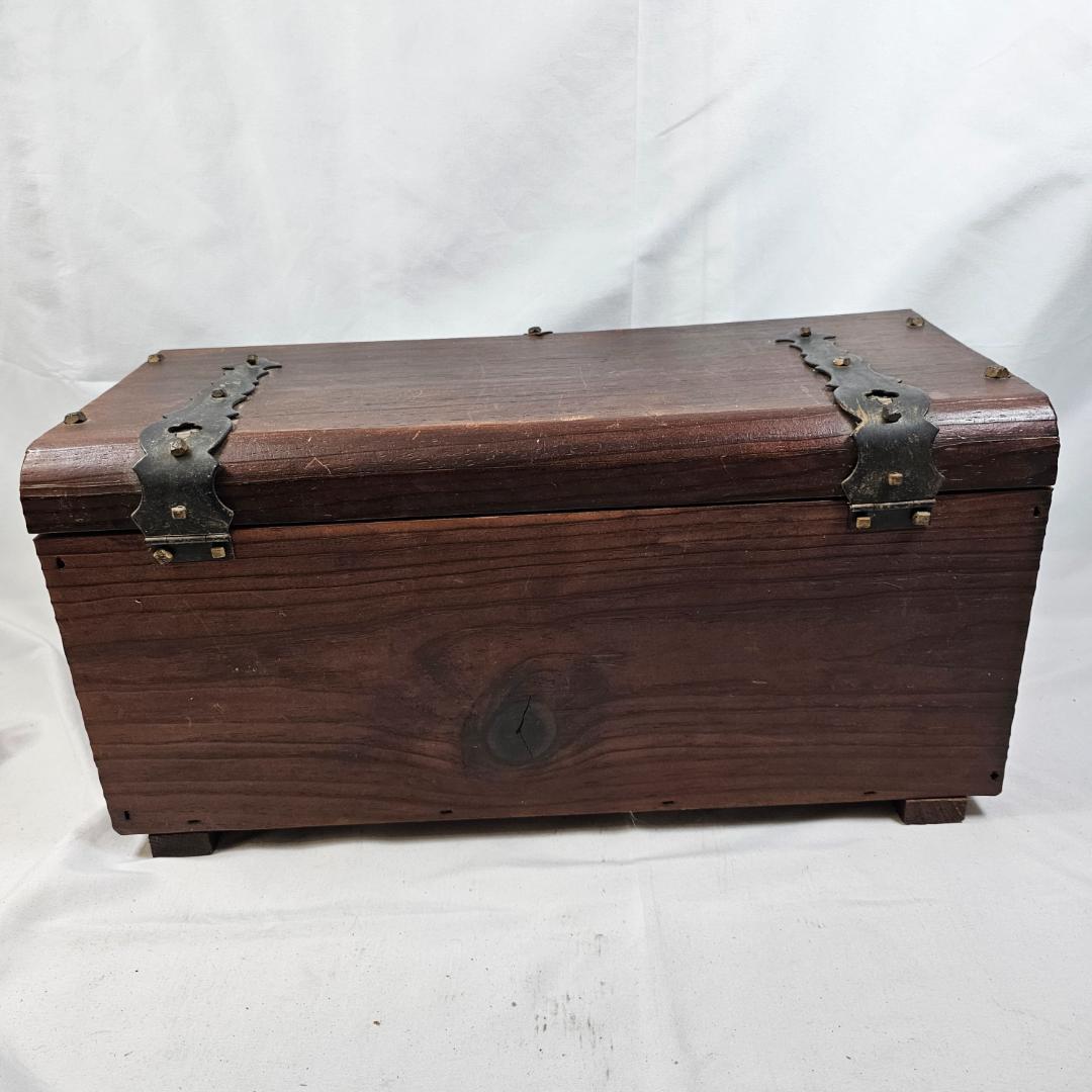 【一点物】パン職人 彫刻 木製 アンティークボックス 収納箱 ディスプレイ