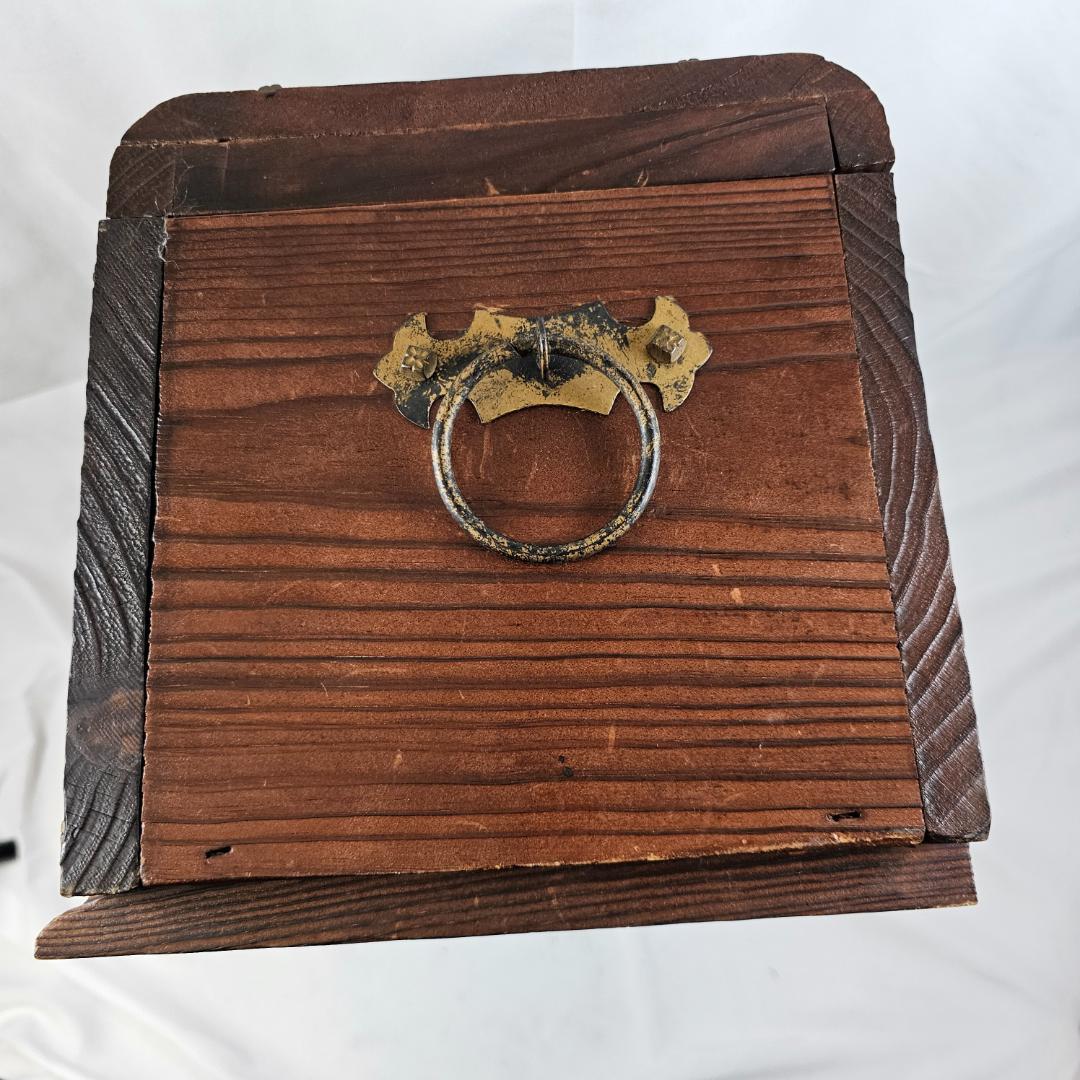 【一点物】パン職人 彫刻 木製 アンティークボックス 収納箱 ディスプレイ