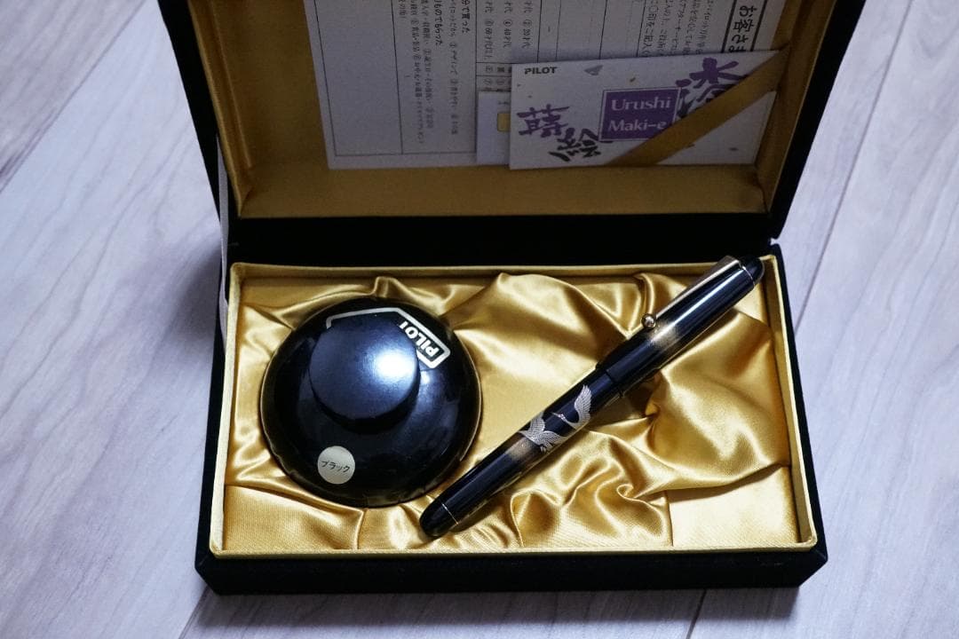 美品 PILOT 万年筆 14K 平蒔絵 双鶴 國光會 インク コンバーター付き