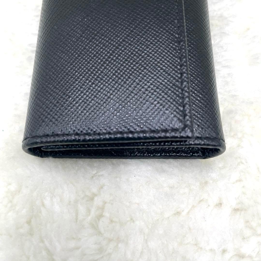 未使用品 PRADA 6連 キーケース 三角ロゴ サフィアーノ 黒 付属品完備