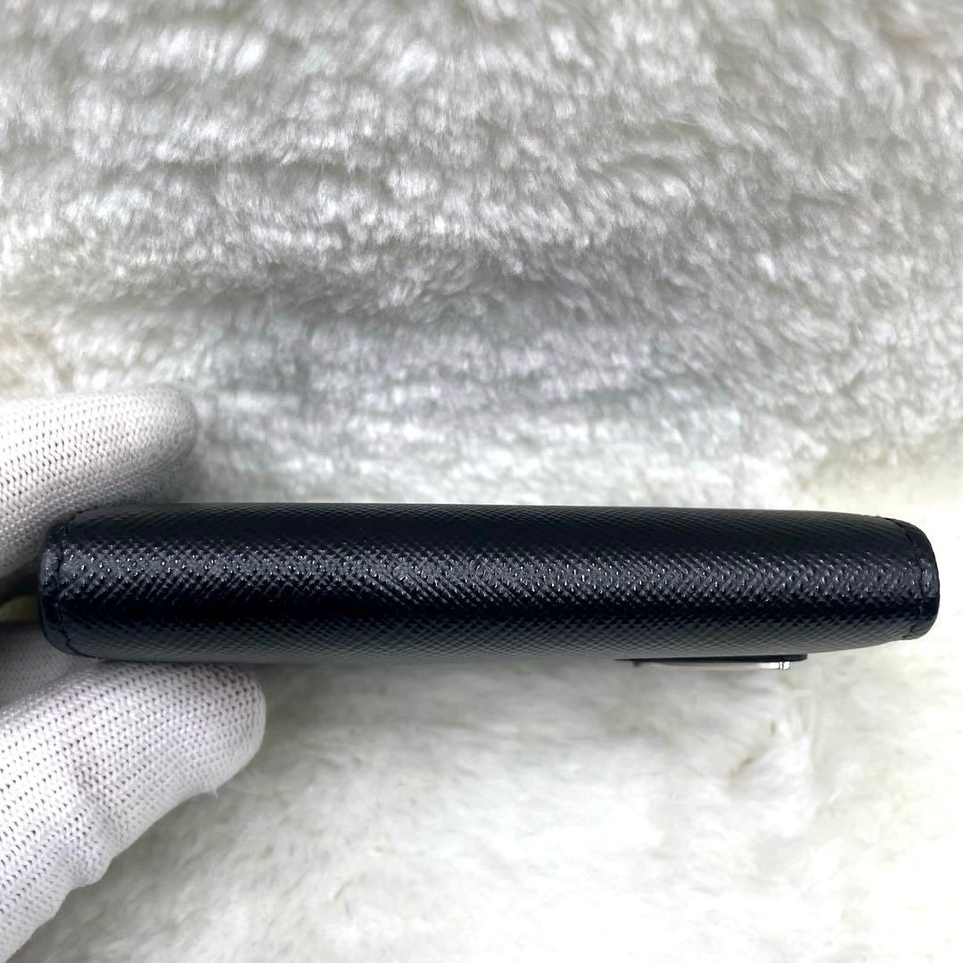 未使用品 PRADA 6連 キーケース 三角ロゴ サフィアーノ 黒 付属品完備