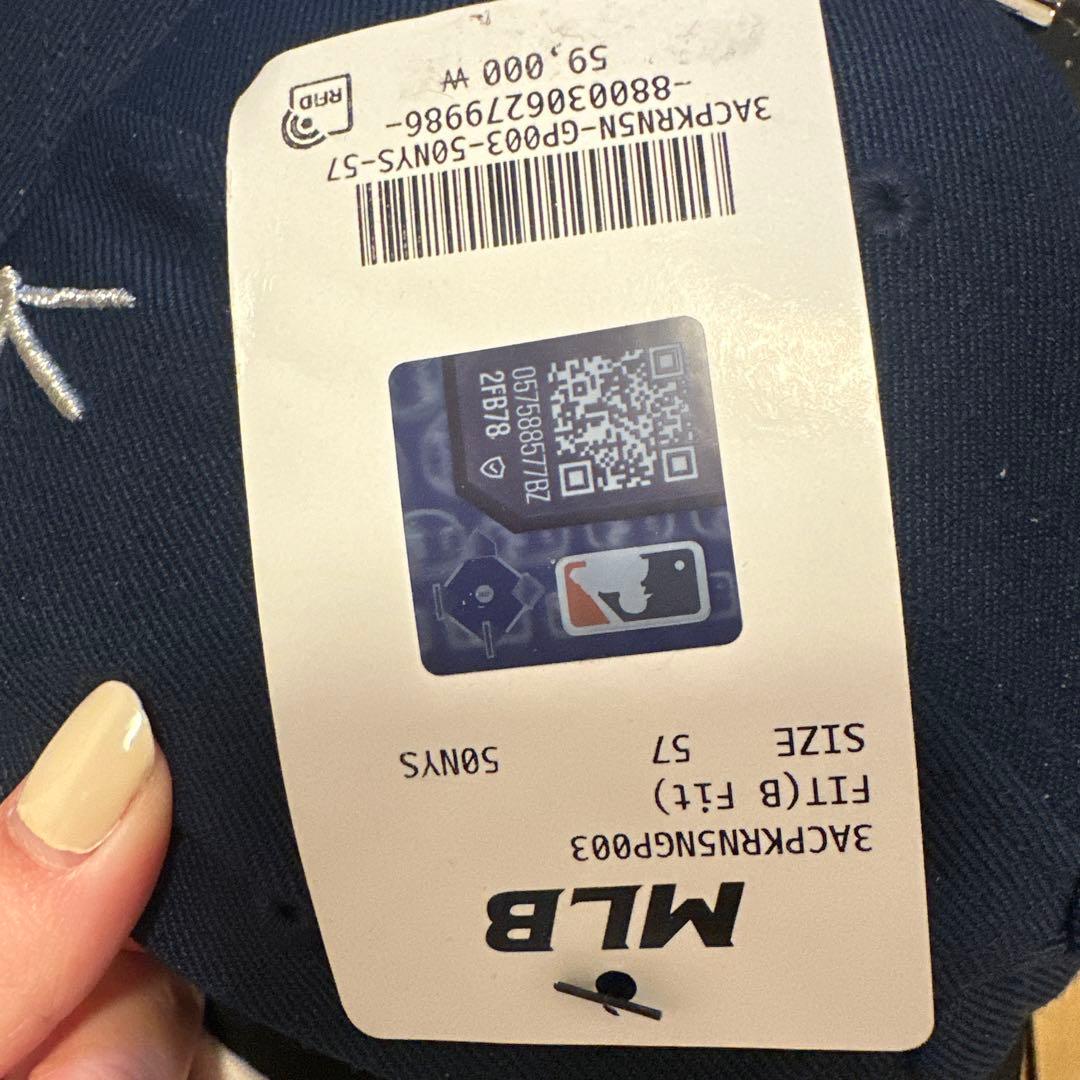 aespa カリナ MLB キャップ 帽子ネイビー KARINA トレカセット②