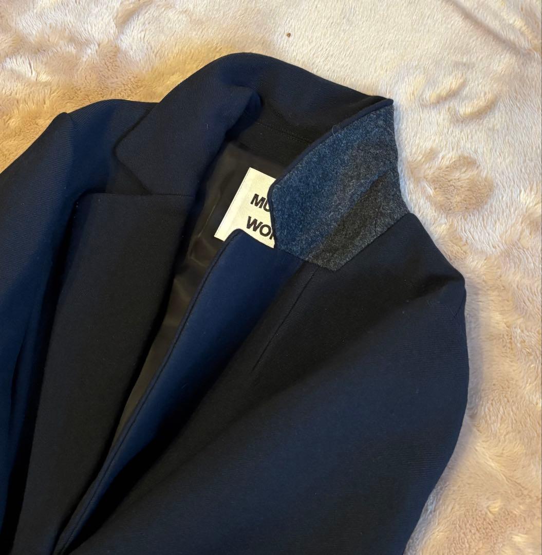 最終！ミュベールワーク　ざっくりチェスターコート　美品38 ネイビー