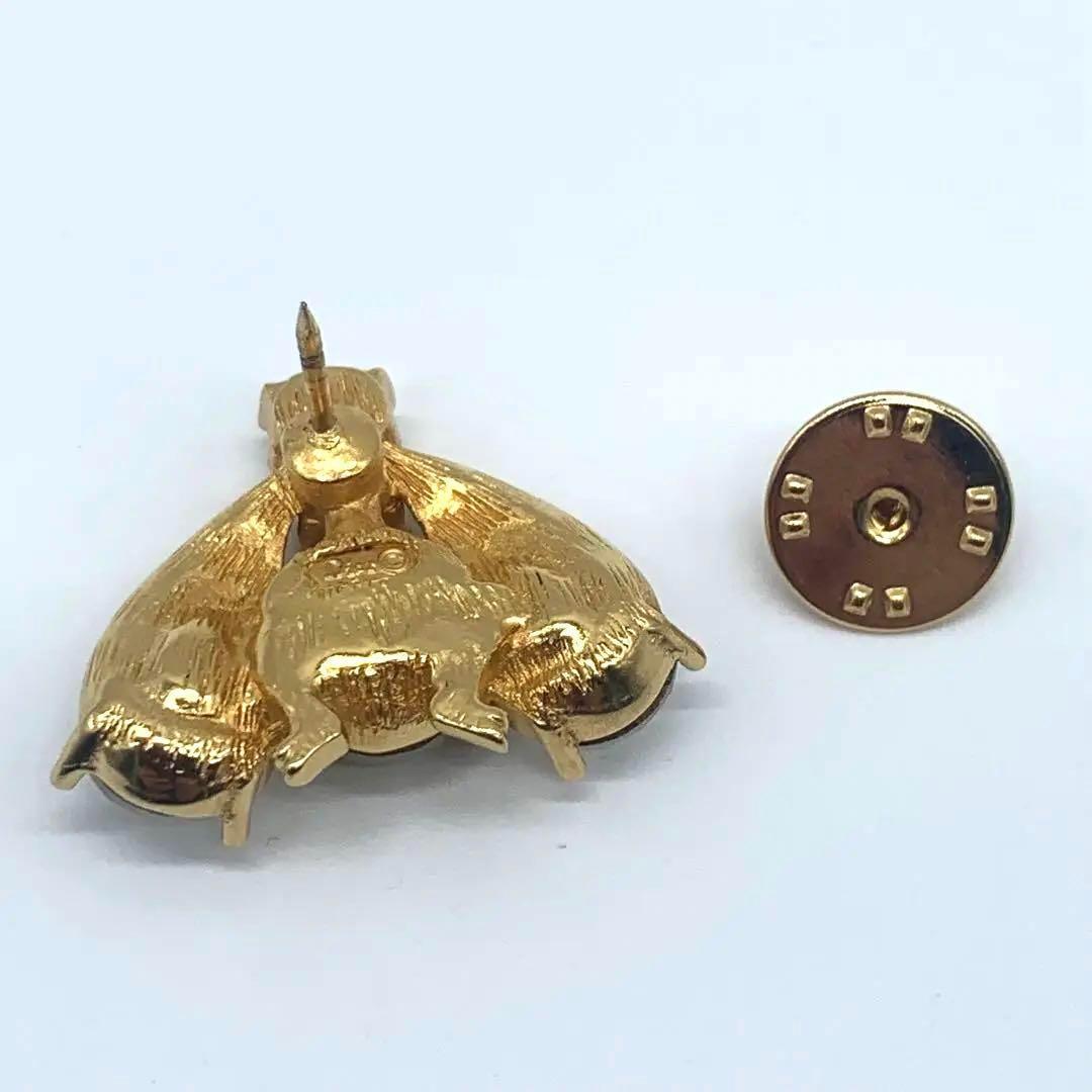 クリスチャンディオール 蜂モチーフ ブローチ ゴールド ラインストーン