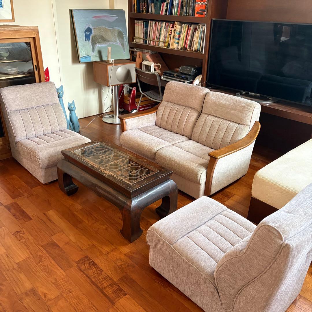 【送料無料】karimoku カリモク ソファ 3人掛け ビンテージ