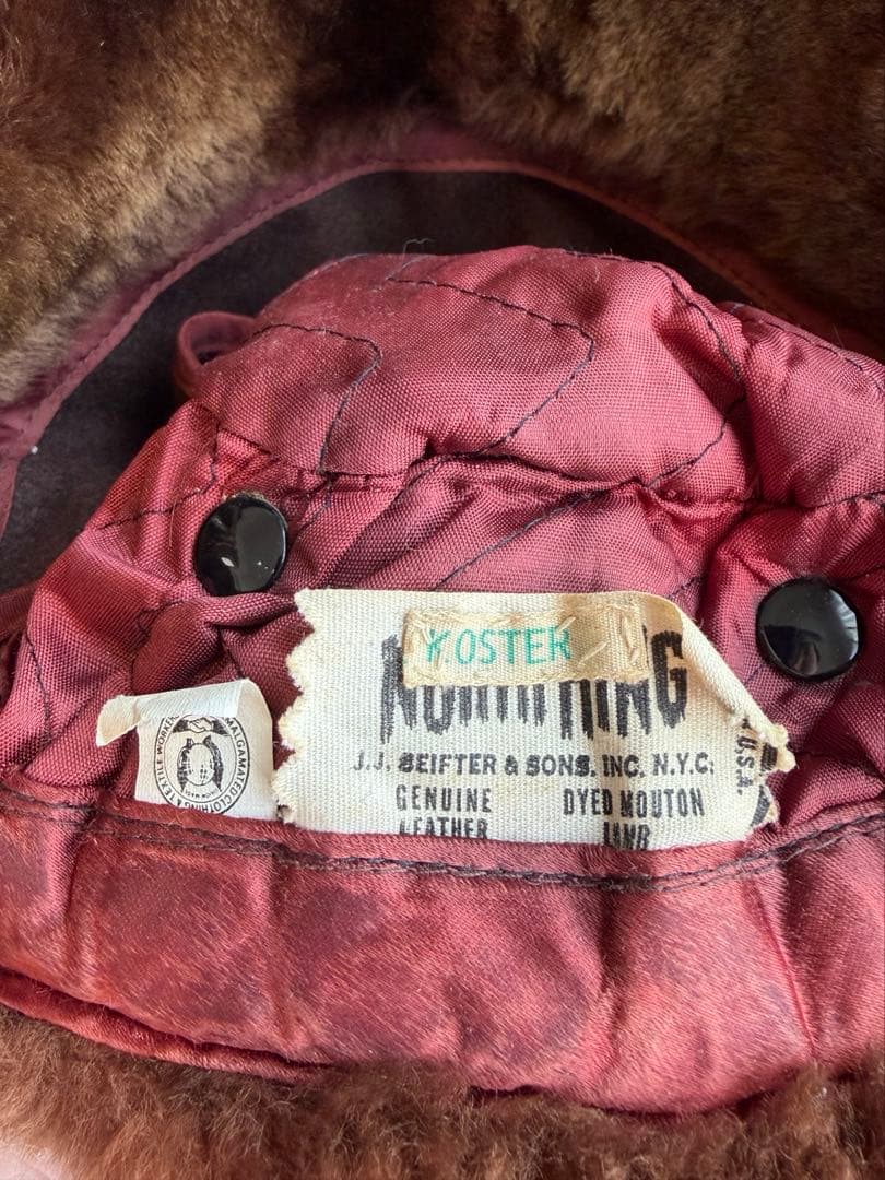 80s llbean エルエルビーン レザー フライトキャップ