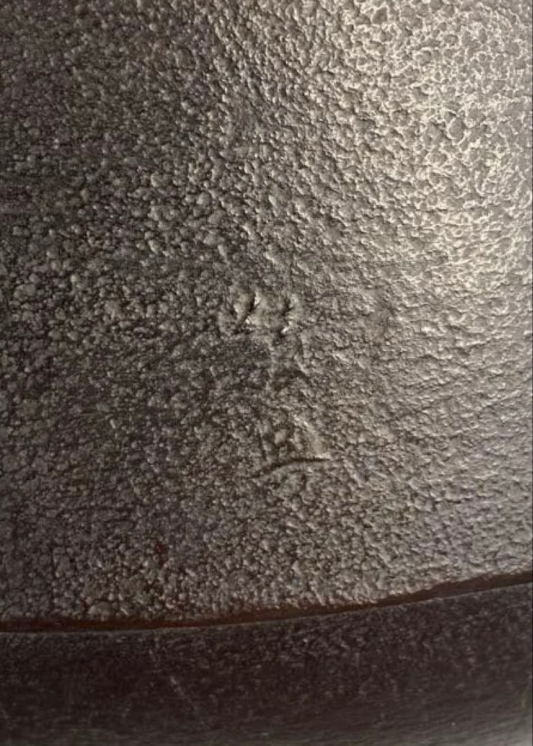 【茶道具】高橋敬典造　廣口刷毛目釜（共箱）