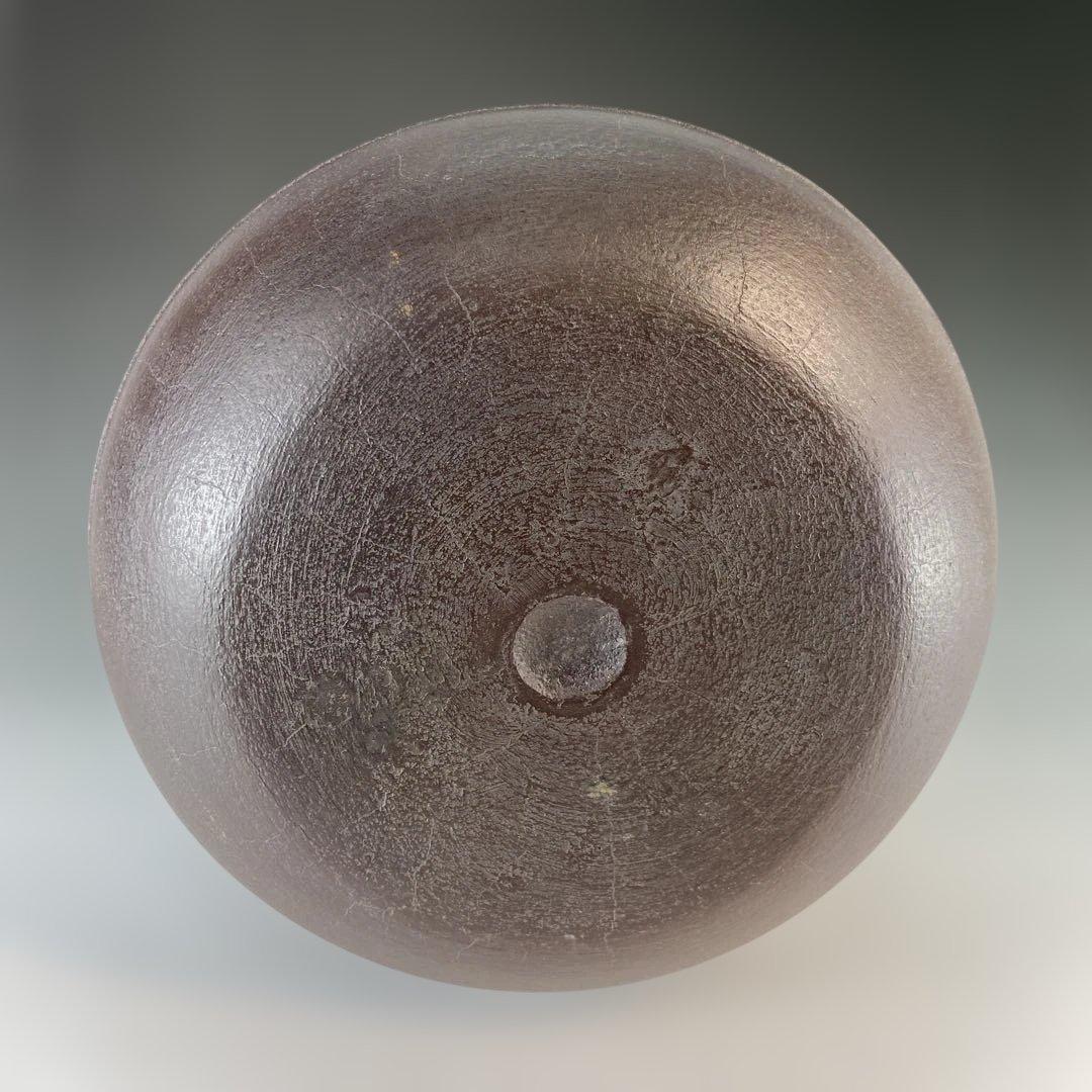 【茶道具】高橋敬典造　廣口刷毛目釜（共箱）