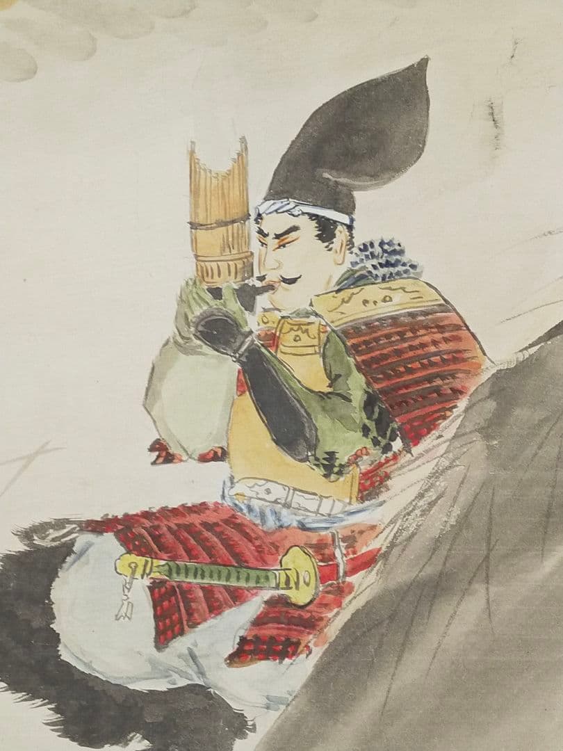 ♥【模写】掛軸　前田青邨　武者絵　掛け軸　骨董　古玩　中国