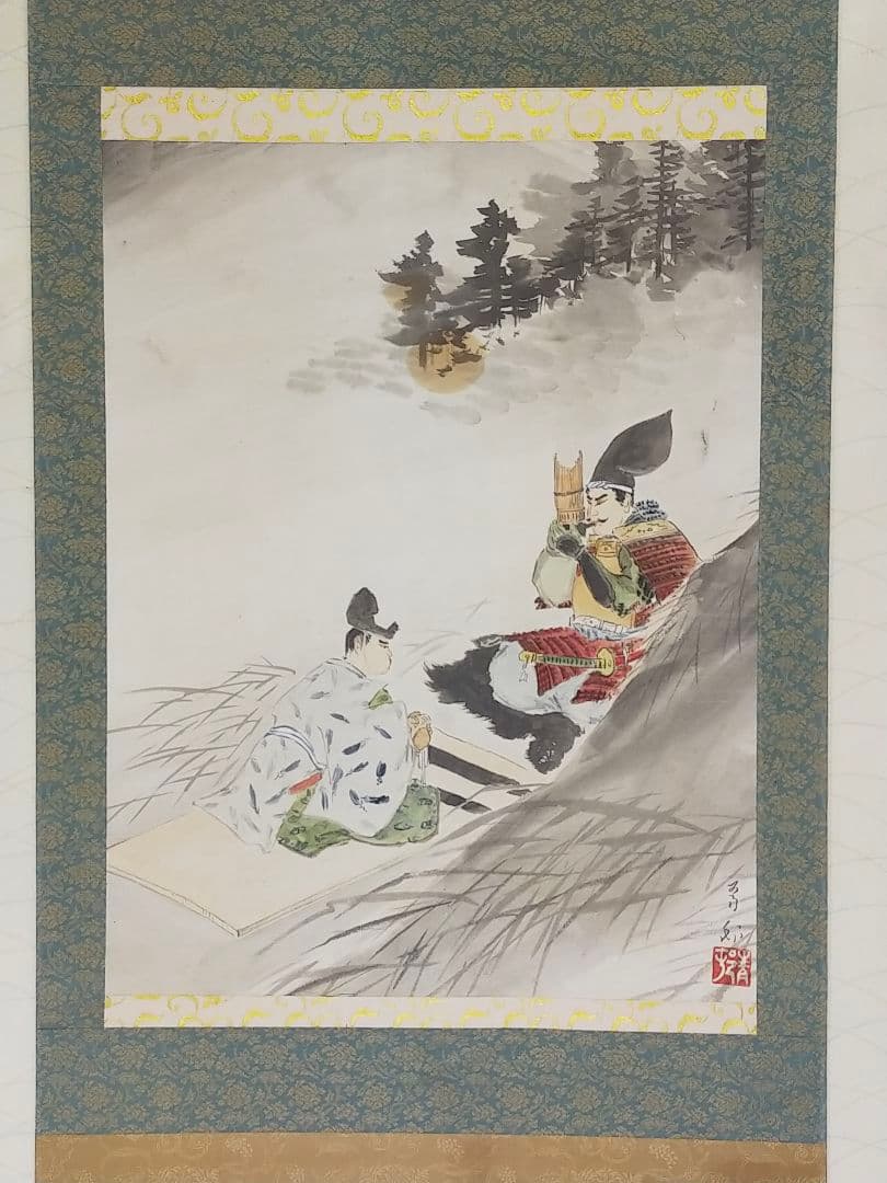 ♥【模写】掛軸　前田青邨　武者絵　掛け軸　骨董　古玩　中国