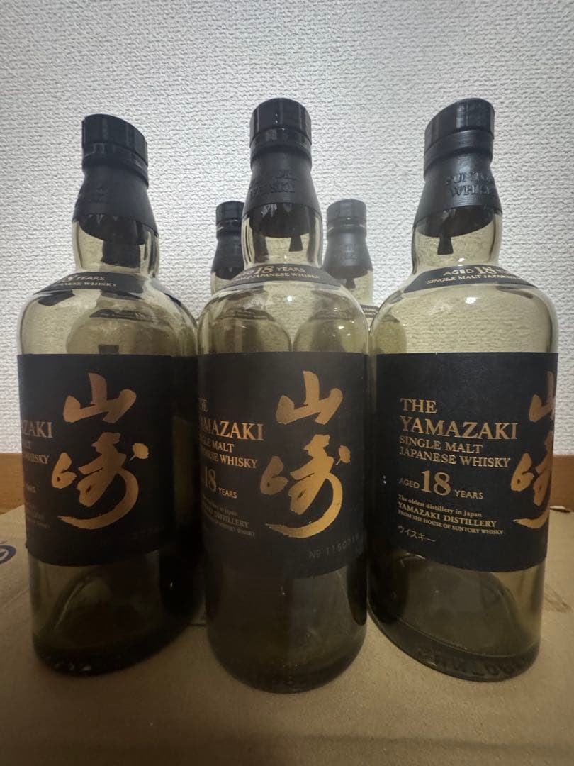 山崎 18年 シングルモルトウイスキー 空瓶６本