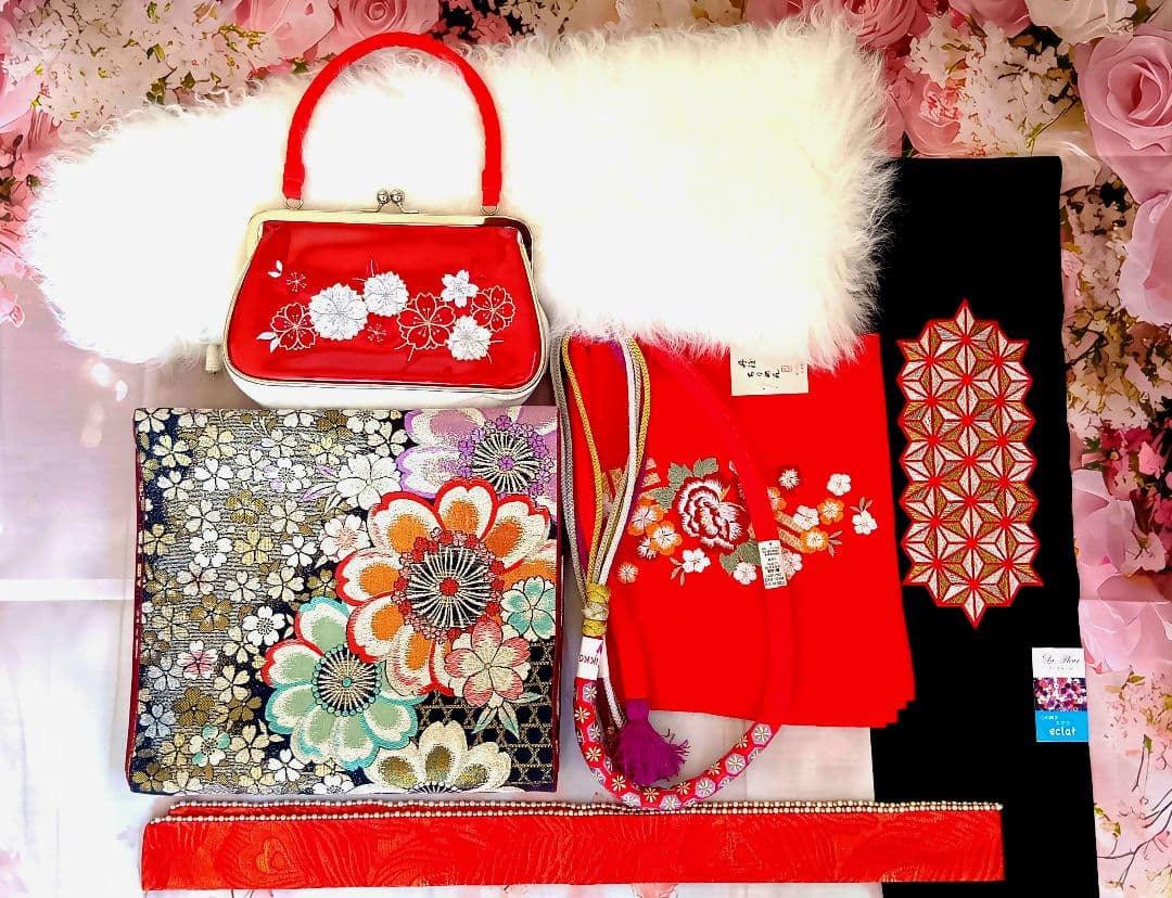 成人式　卒業式　振袖フルセット ラムショール&バック